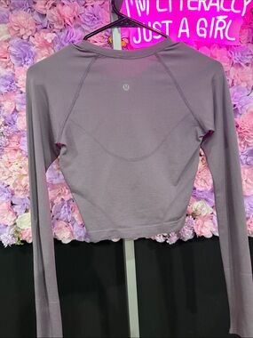 lululemon athletica Lavender Long-Sleeve Cropped Performance Top